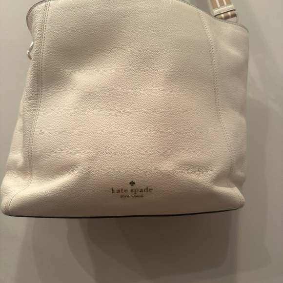 Kate Spade Rosie Satchel Pebbled Leather Removable Wide Strap Crossbody Cream - Picture 5 of 7
